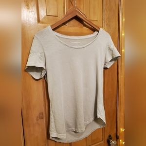 Lucky Brand, Women's Size Medium, Light Grey, Short Sleeve Tee